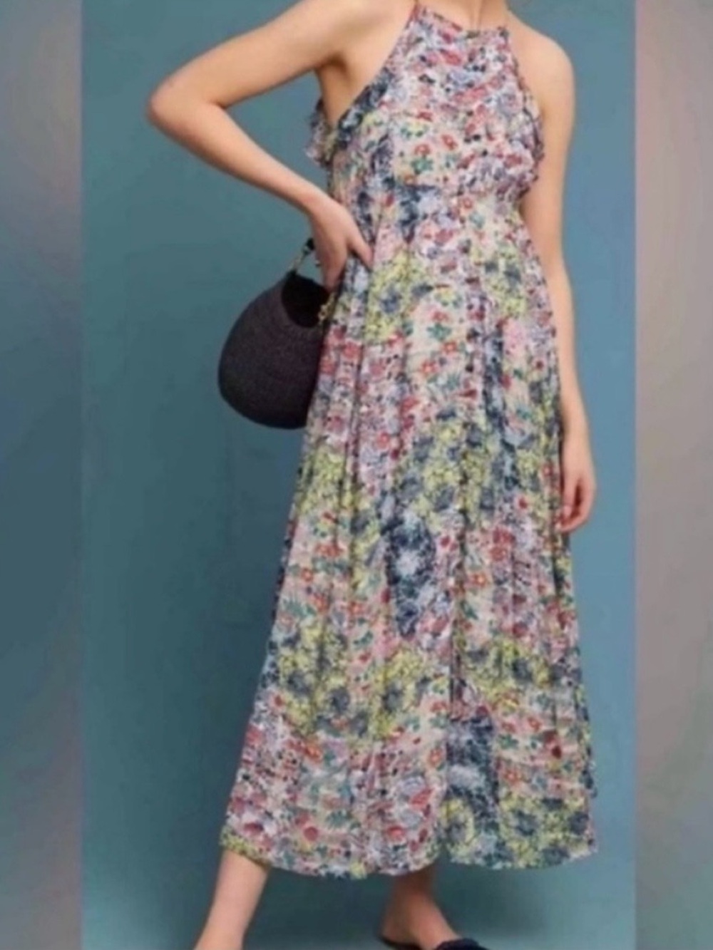 Anthropologie Meadow Rue Floral Maxi Dress
